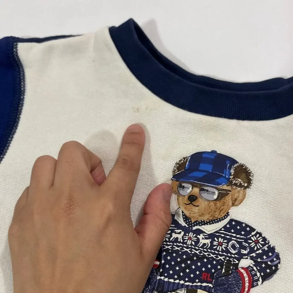 Ralph Lauren Polo Bear Ski Winter Baby Boy Toddler 24M Crewneck Sweater Pullover